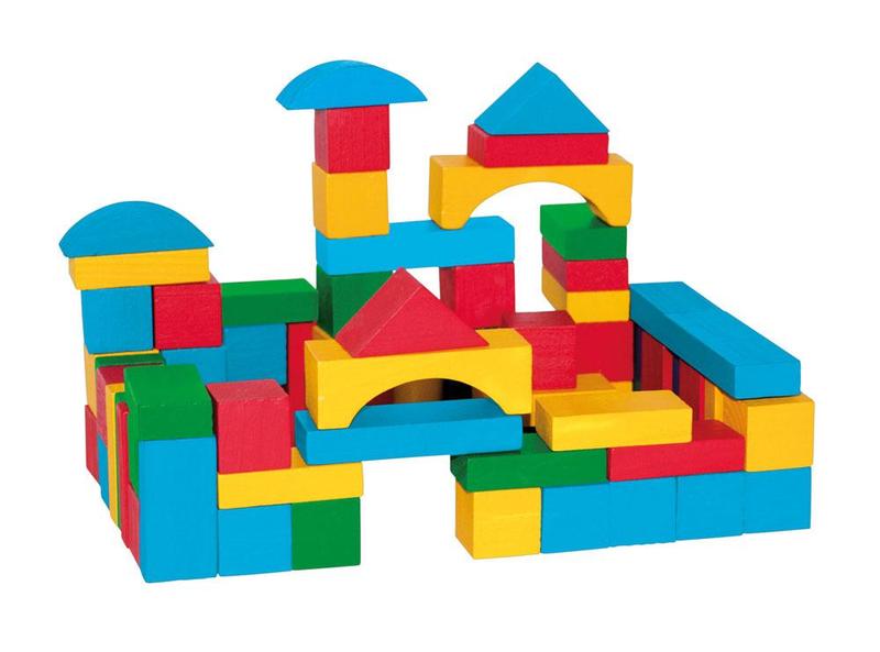 Woody 75 gekleurde blokken in doos 91167