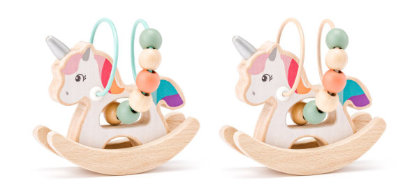 Woody Rocking Unicorn met kralen 91974