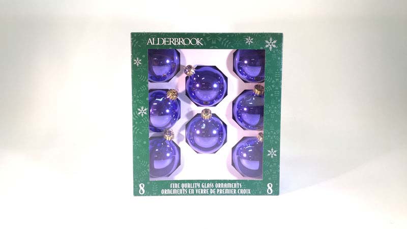 8 glas ballen 6 cm lila glans